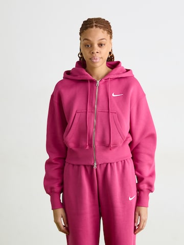 Nike Sportswear Sweatjacke 'PHNX FLC' in Pink: Vorderseite