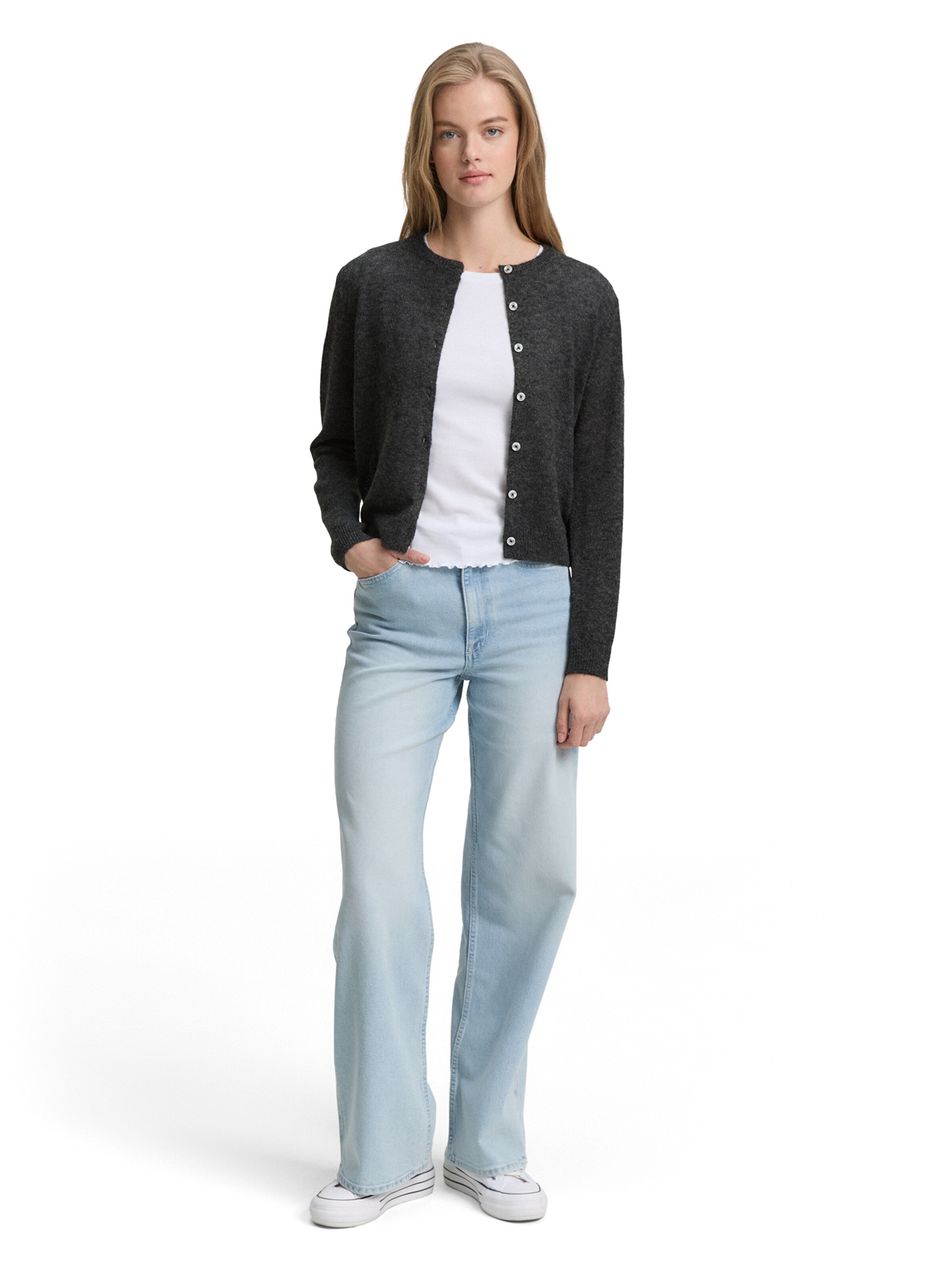 TOM TAILOR DENIM Knit cardigan in Grey