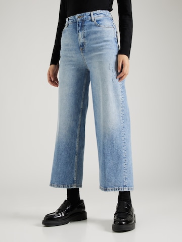 BOSS Black Wide leg Jeans in Blauw: voorkant