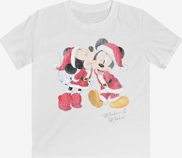 F4NT4STIC Shirt 'Disney Micky & Minnie Weihnachten' in Wit: voorkant