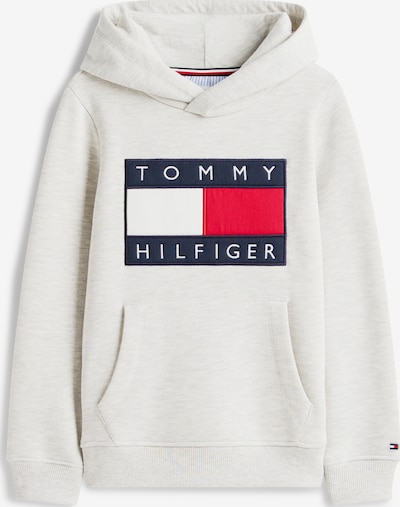 74 dydžio Megztinis be užsegimo 'Heritage' iš TOMMY HILFIGER, spalva – tamsiai mėlyna jūros spalva / šviesiai pilka / raudona / balta, Prekių apžvalga