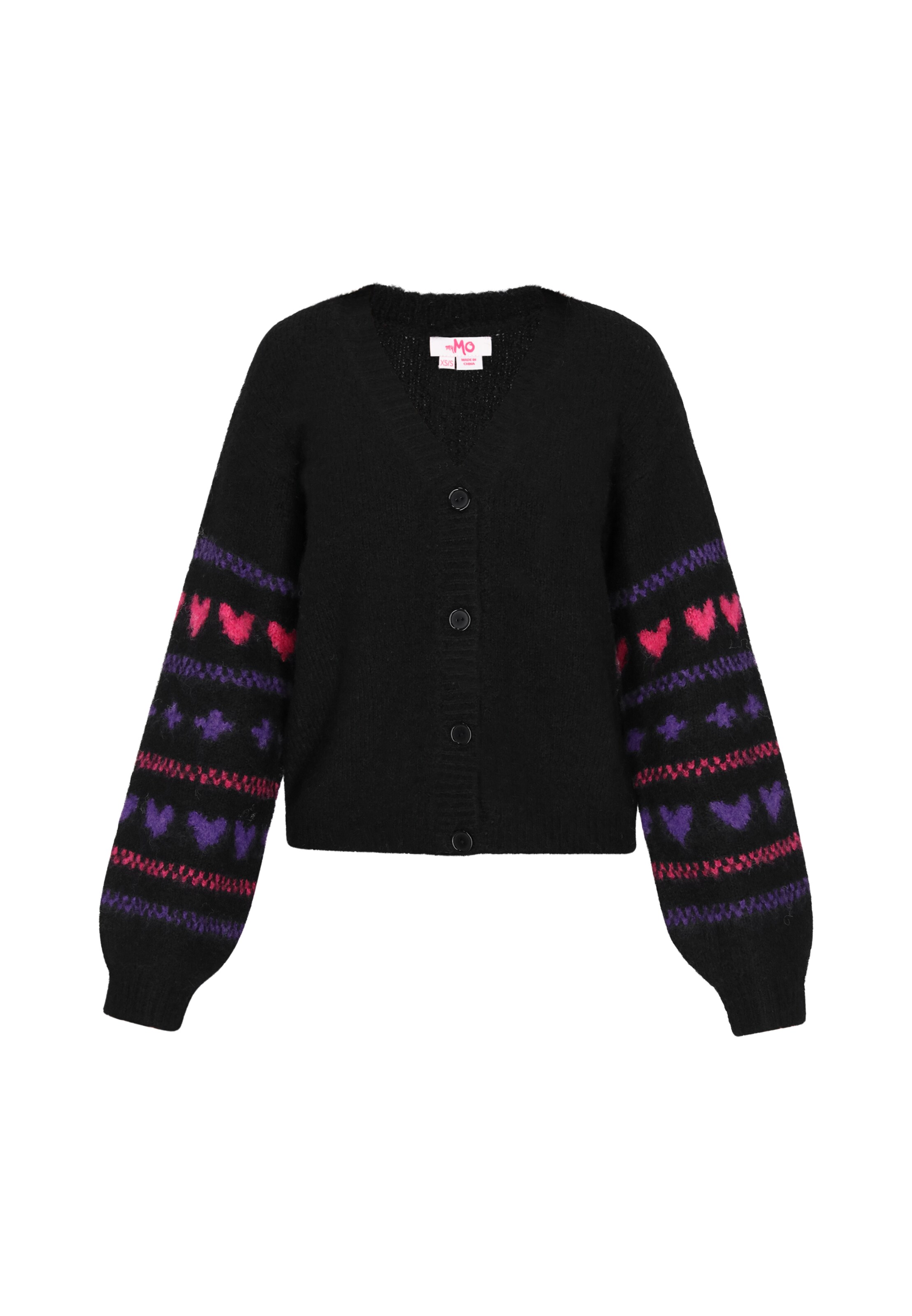 Geacă tricotată de la MYMO pe negru: față