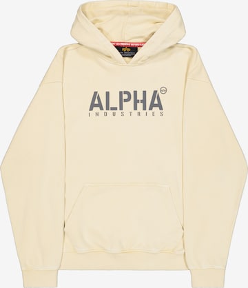 Felpa 'Stencil' di ALPHA INDUSTRIES in bianco: frontale
