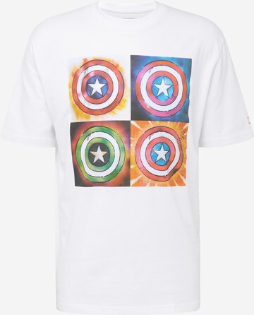 T-Shirt 'CAPTAIN AMERICA' Springfield en blanc : devant