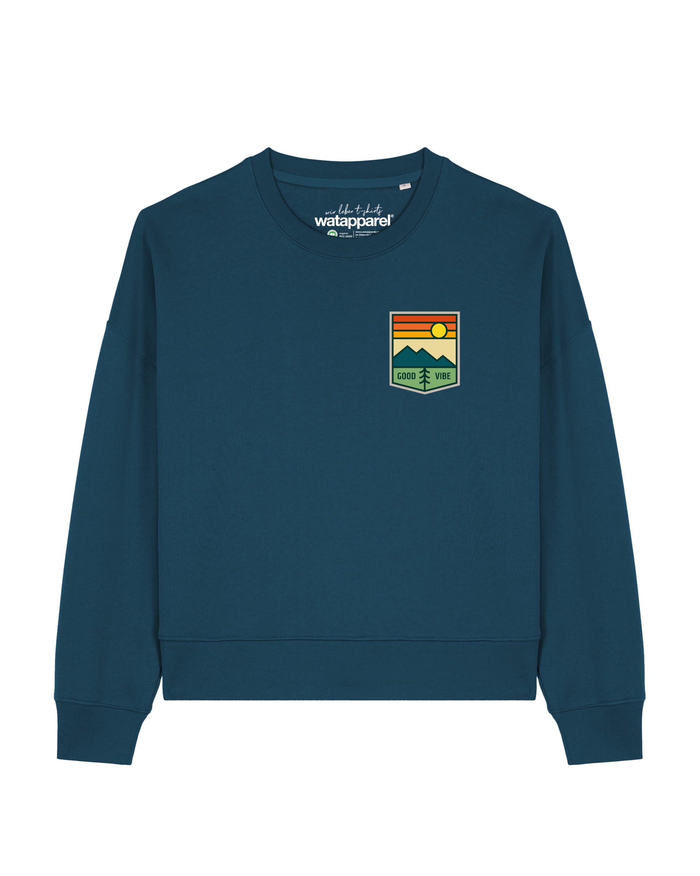 Sweat-shirt 'Good Vibe ' Watapparel en vert : devant