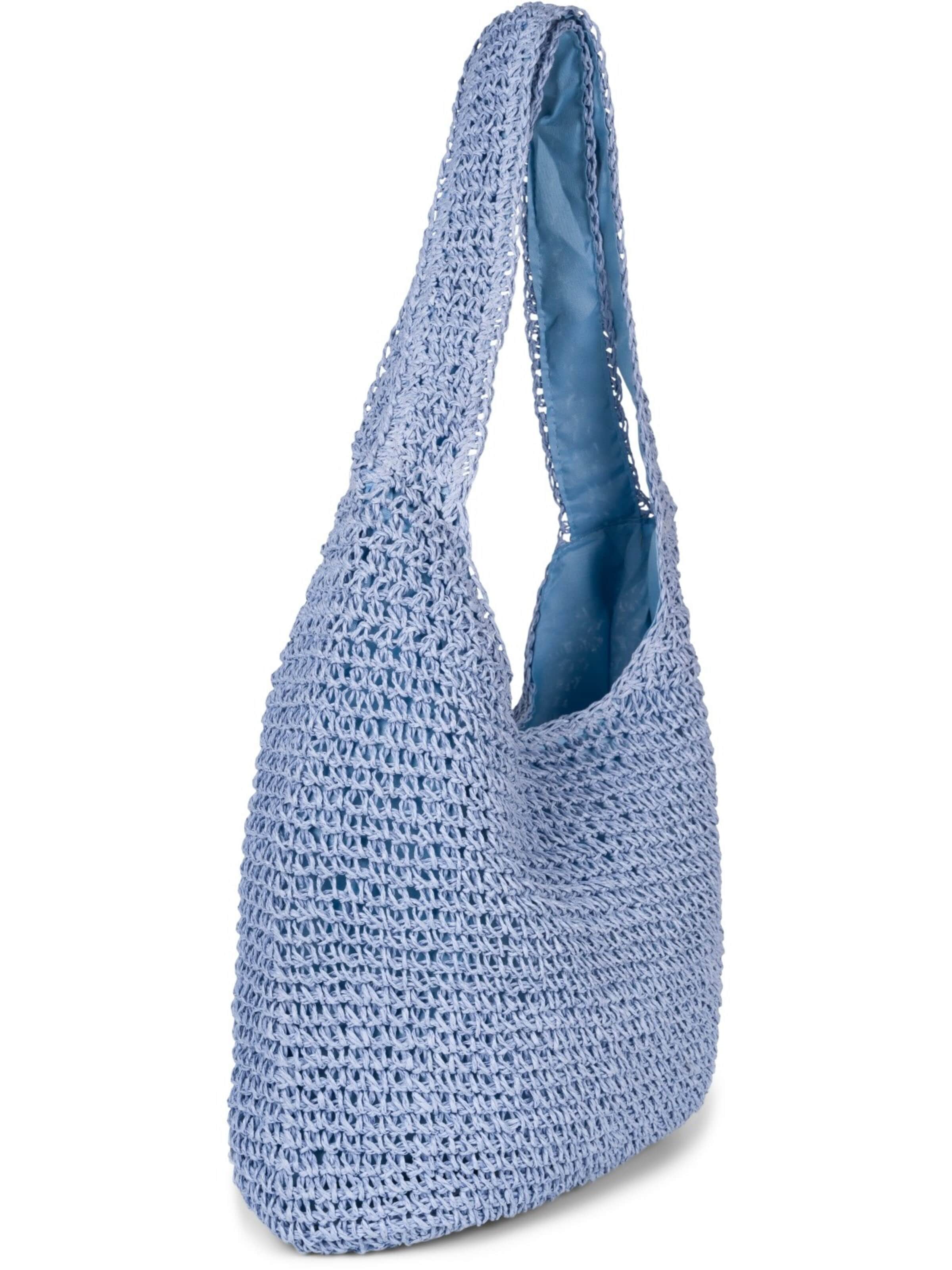 styleBREAKER Schultertasche 'Papierstroh Beuteltasche'‌‌ in Lila
