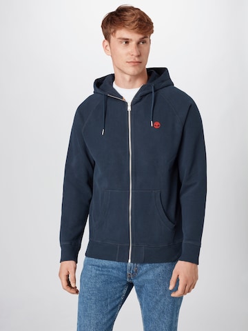 TIMBERLAND - Sudadera con cremallera en azul: frente