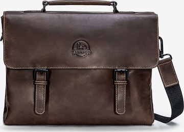 Farmhood Document Bag in Brown: front