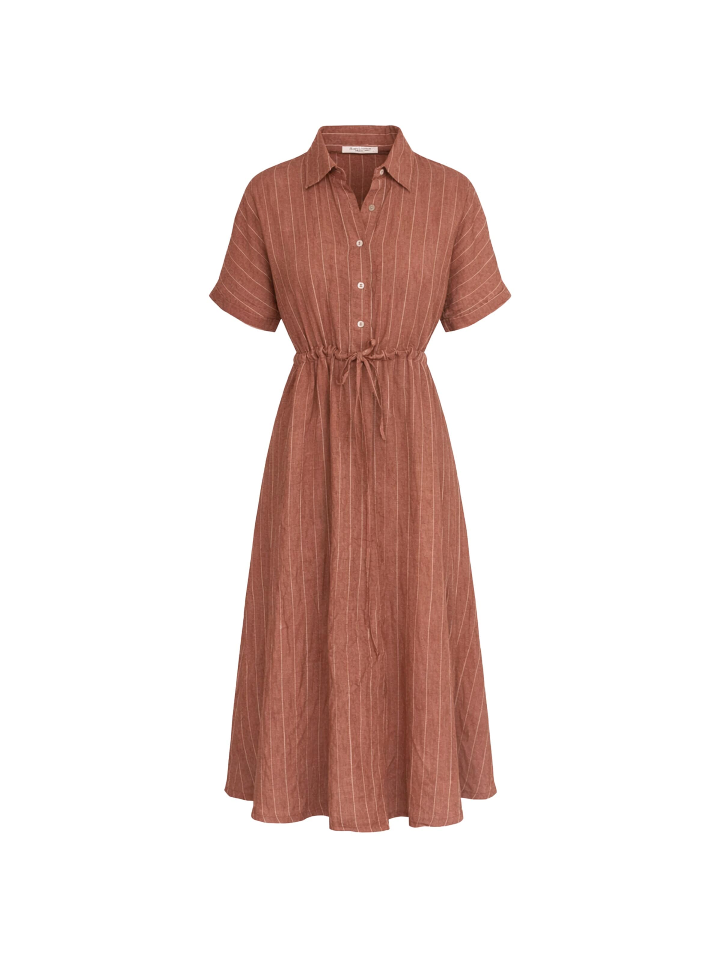 Haris Cotton Dress in Brown: front