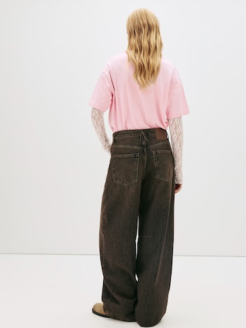 Pull&BearWide Leg/ Široke nogavice Traperice - smeđa boja