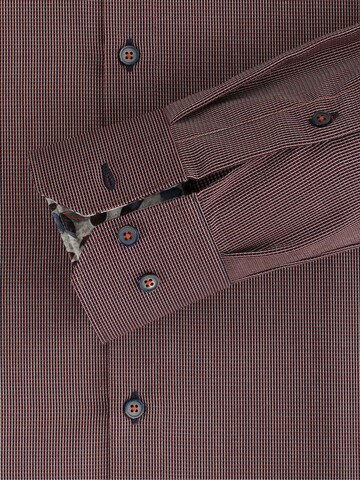 VENTI Slim fit Button Up Shirt in Brown