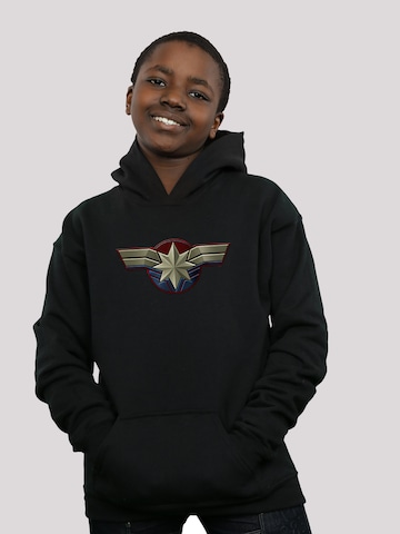 F4NT4STIC Sweatshirt 'Captain Marvel Chest Emblem' in Zwart: voorkant
