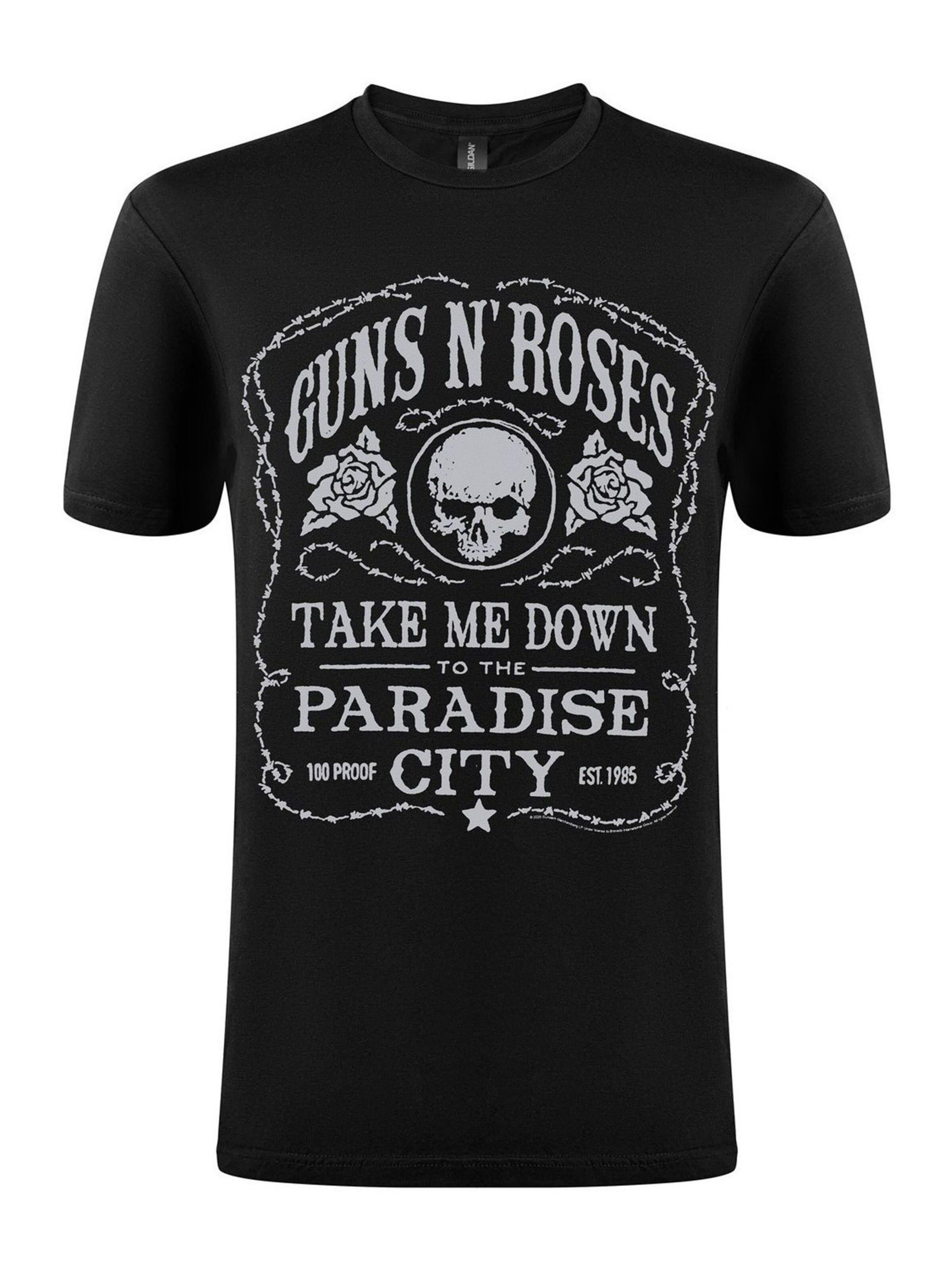 GUNS N' ROSES Shirt 'Paradise City' in Black: front