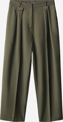 Wide leg Pantaloni cutați 'NASA' de la MANGO pe verde: față