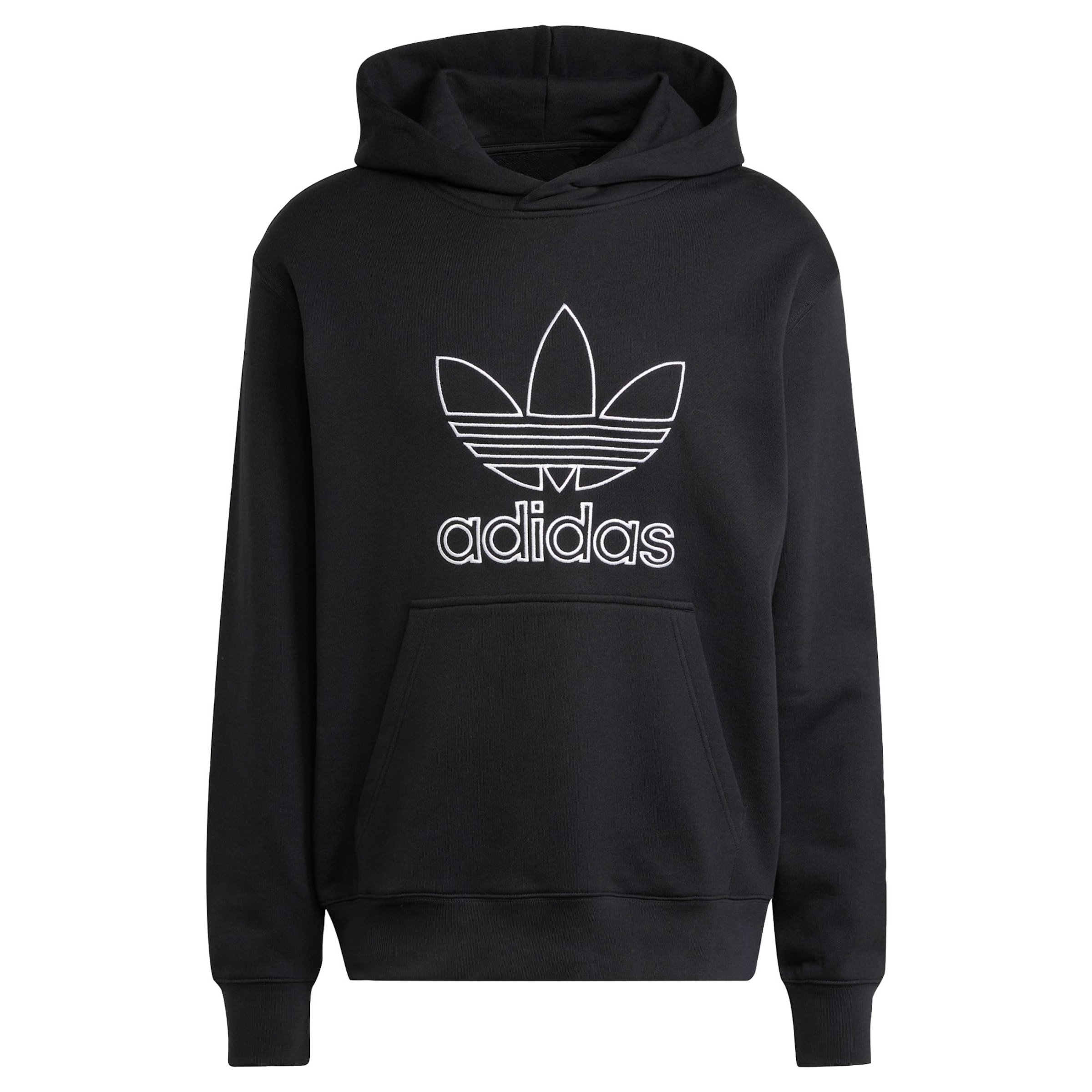 ADIDAS ORIGINALS Суичър 'Adicolor Outline Trefoil' в черно: отпред