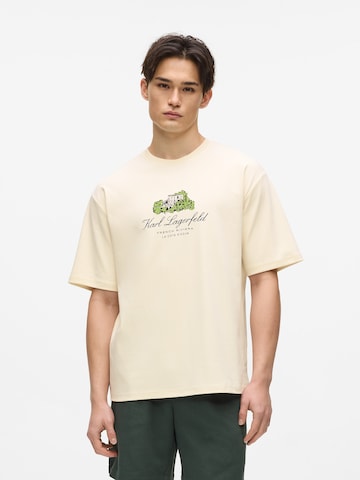 Karl Lagerfeld Тениска в бежово: отпред