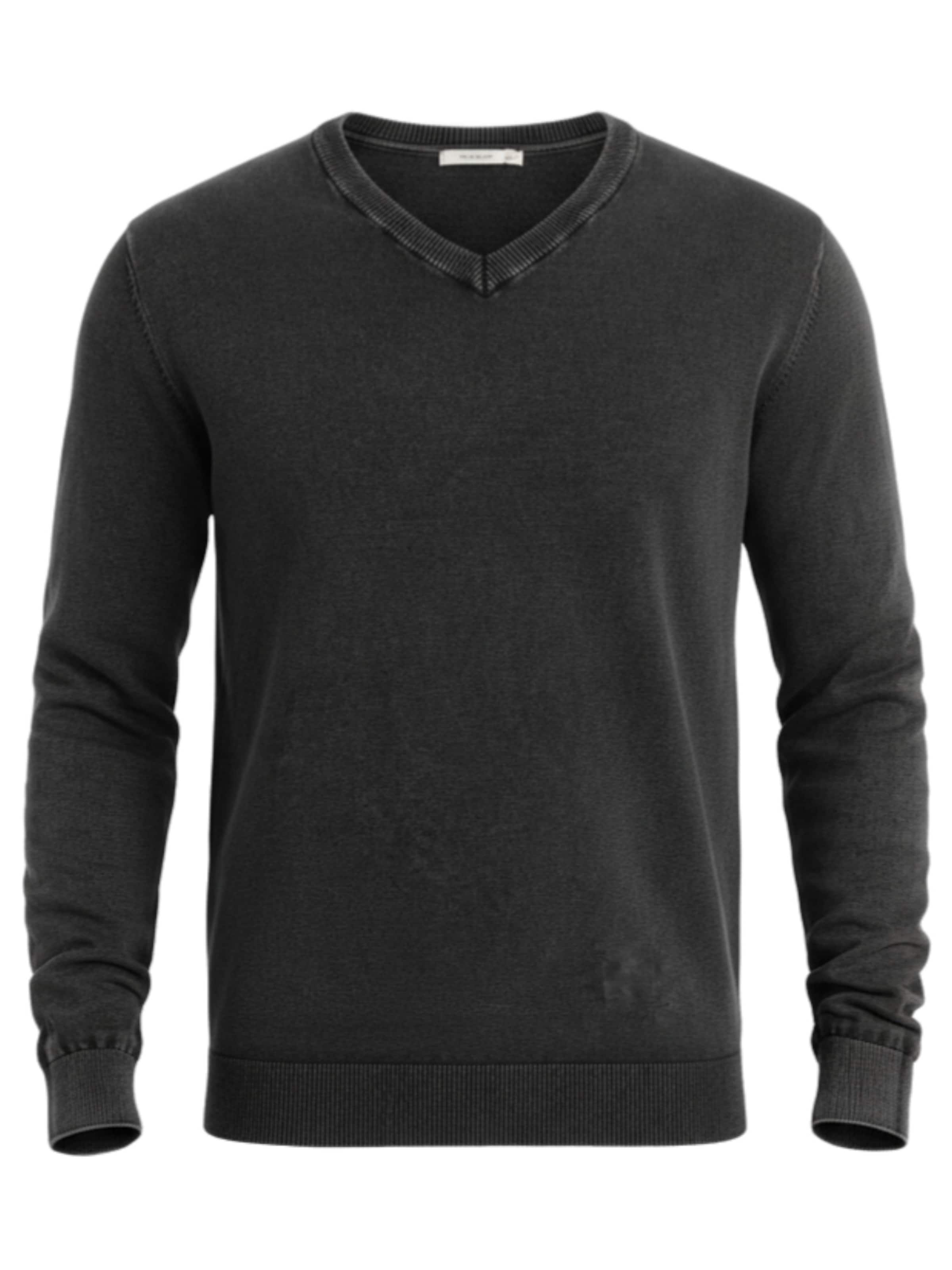 Ombre Pullover 'OM-Swos-0108' in Schwarz: Vorderseite