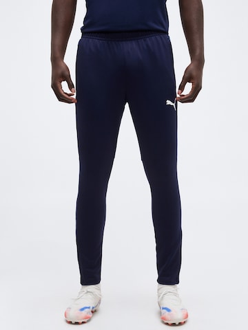 Coupe slim Pantalon de sport 'TeamLIGA26' PUMA en bleu : devant