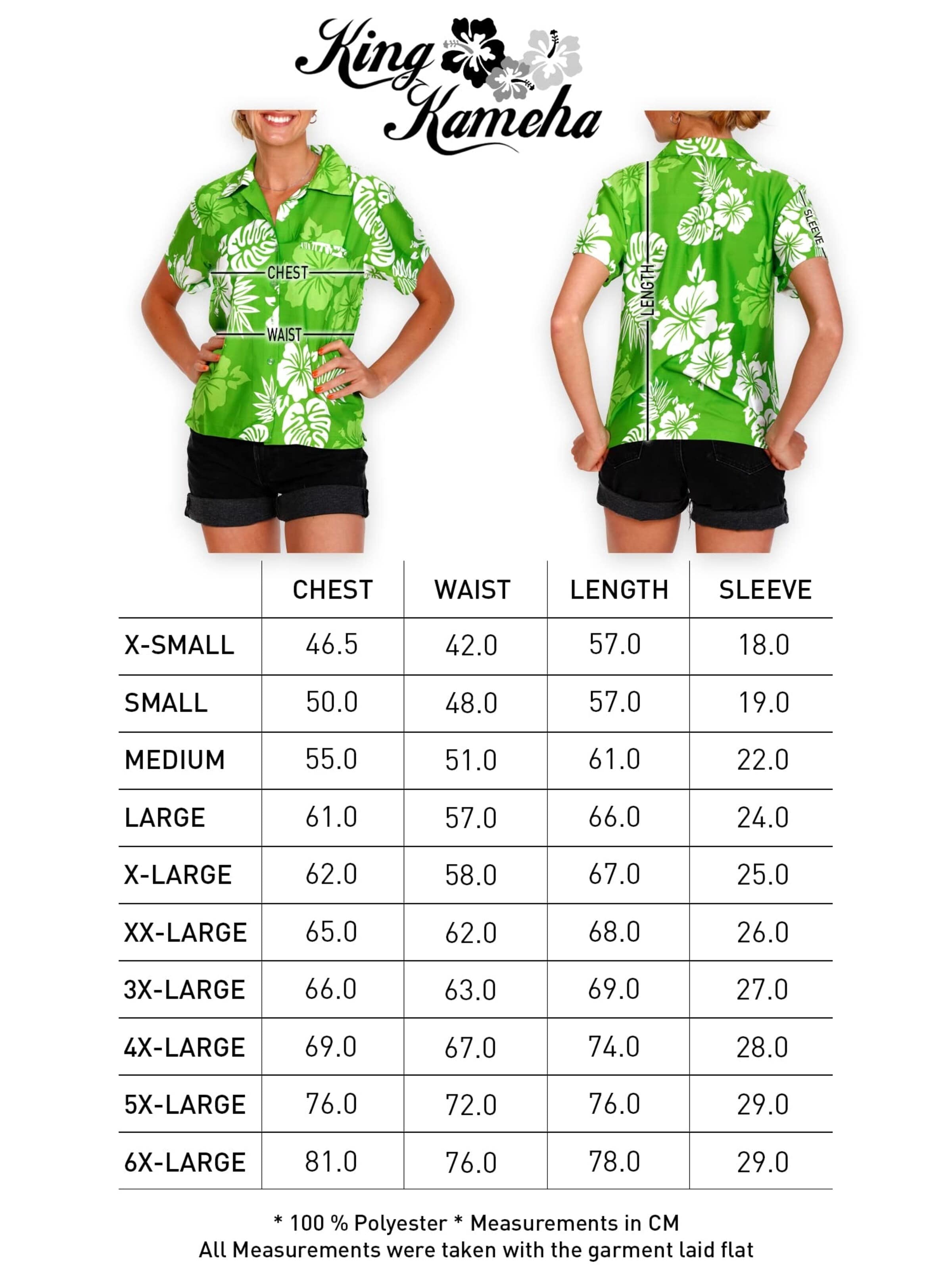Camicia da donna 'Mono Hibiscus' di King Kameha in verde