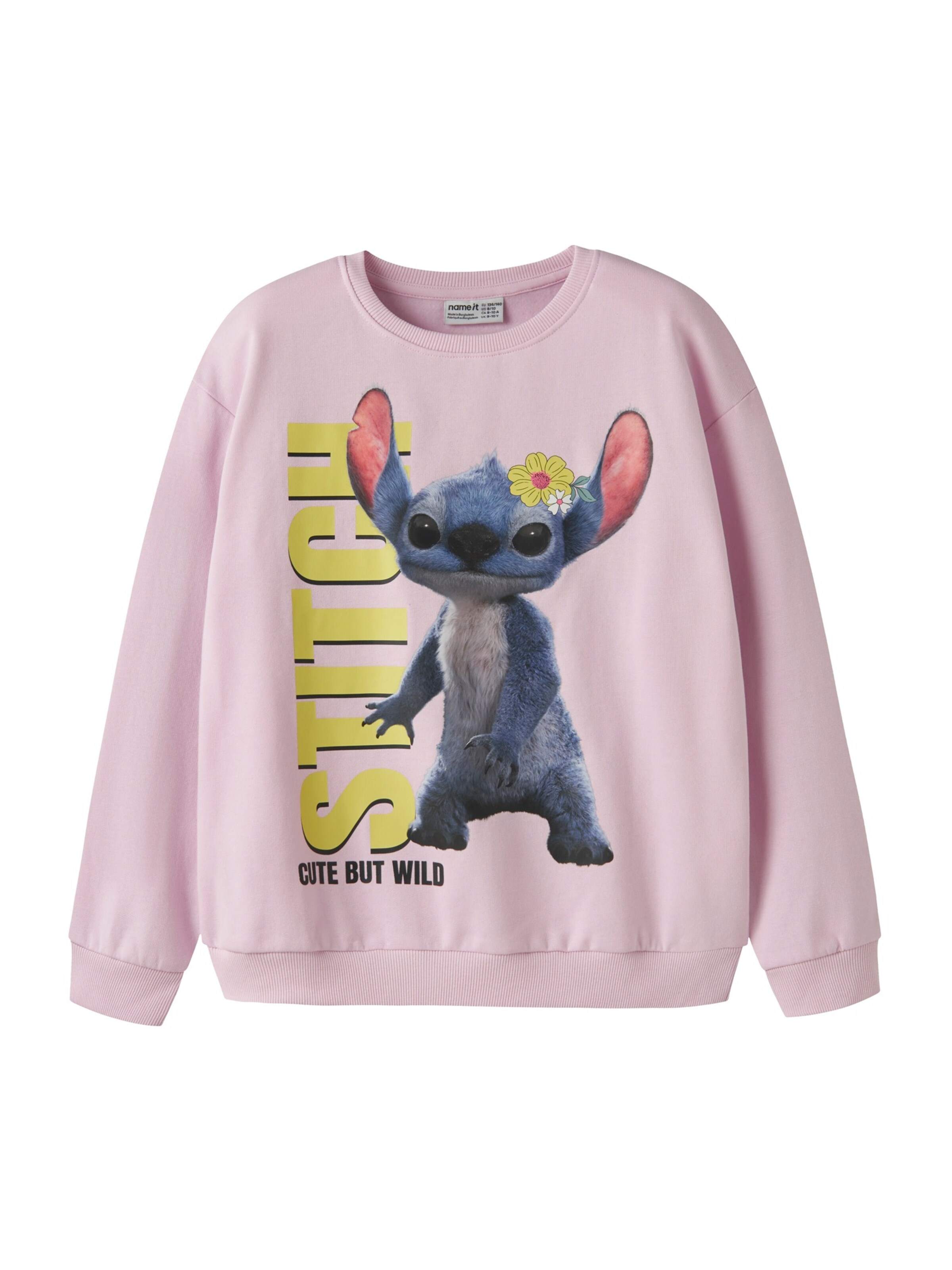 Sweat-shirt 'NKFJYNI STITCH' NAME IT en rose : devant