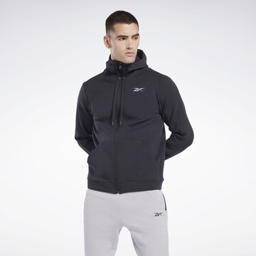 Veste de survêtement Reebok en noir : devant