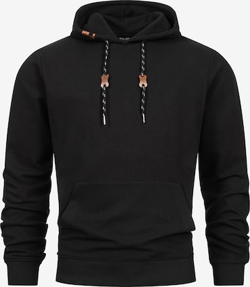 INDICODE JEANS Sweatshirt 'Guadalupe' in Zwart: voorkant