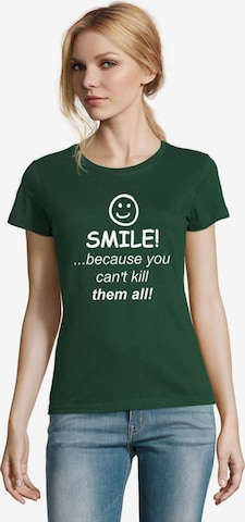 Blondie & Brownie Shirt 'SmileKill' in Green: front