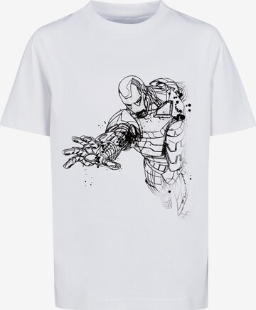 T-Shirt 'Marvel Avengers Iron Man' F4NT4STIC en blanc : devant