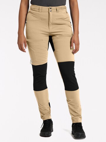 Haglöfs Slimfit Outdoorhose 'Rugged Slim' in Beige: predná strana