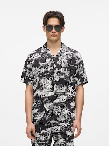 Karl Lagerfeld Comfort fit Overhemd in Zwart: voorkant