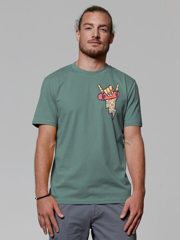 T-Shirt 'Skateboard' Watapparel en vert : devant