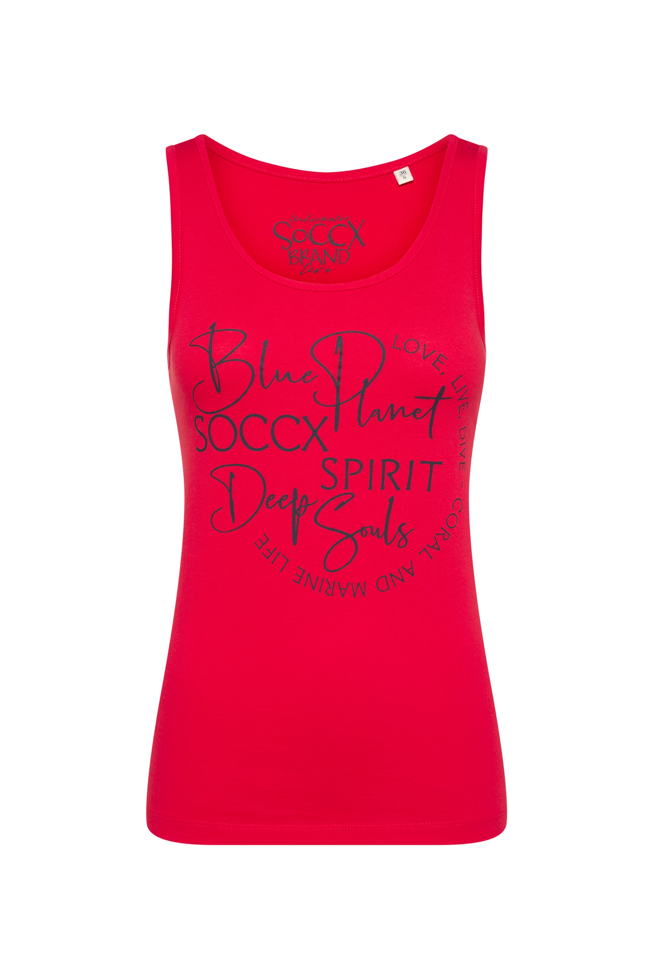 Soccx Top mit Label Print in Rot: Vorderseite