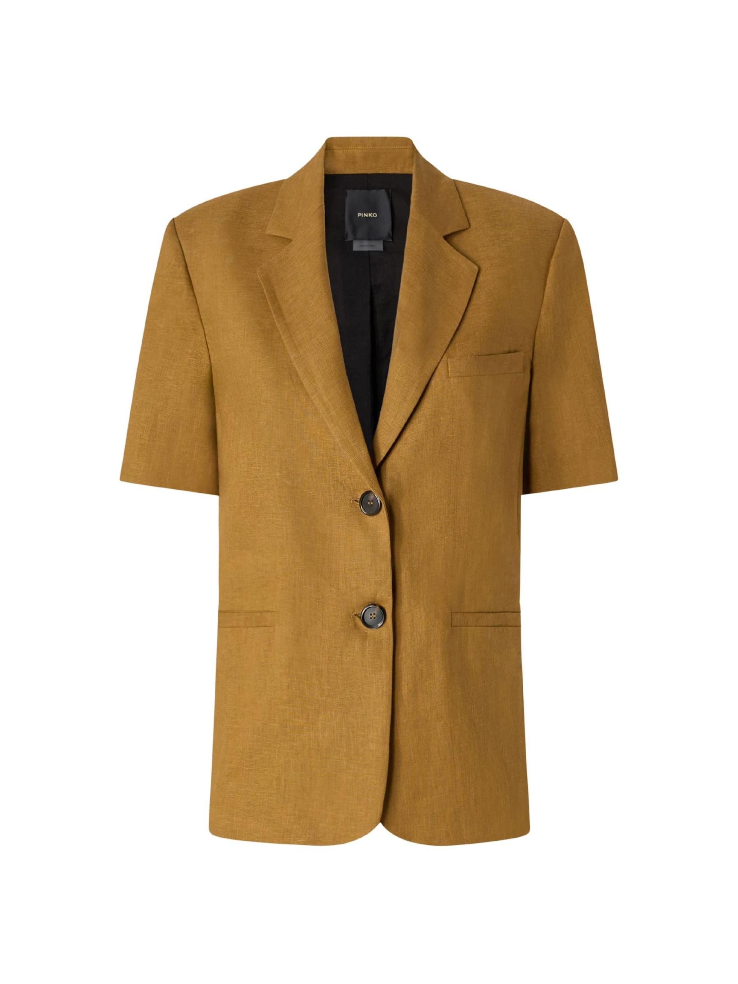 PINKO Between-season jacket 'PINKO BRINDISI GIACCA TELA DI LINO GIACCA' in Brown: front