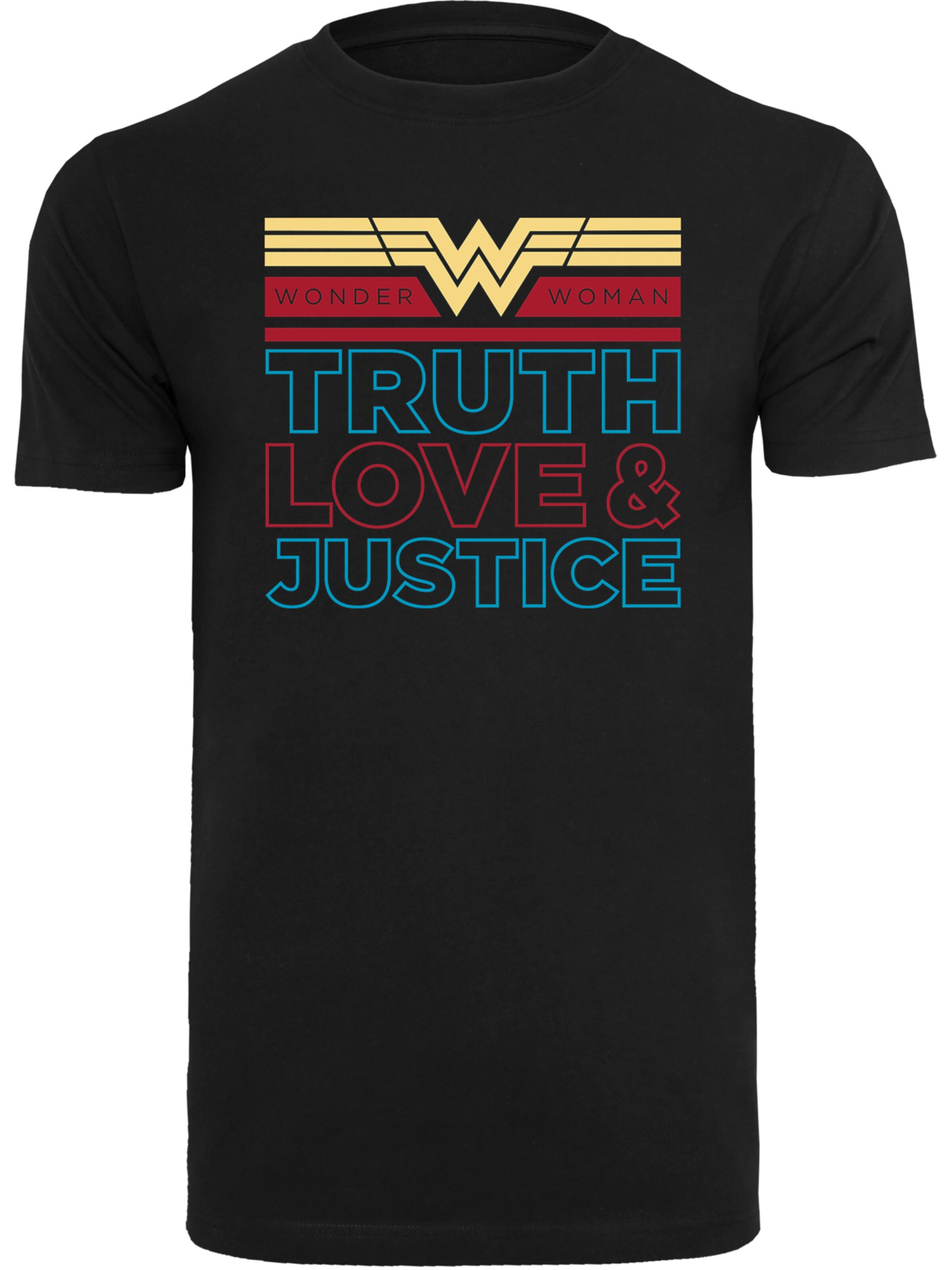 T-Shirt 'DC Comics Wonder Woman 84 Truth Love And Justice' F4NT4STIC en noir : devant