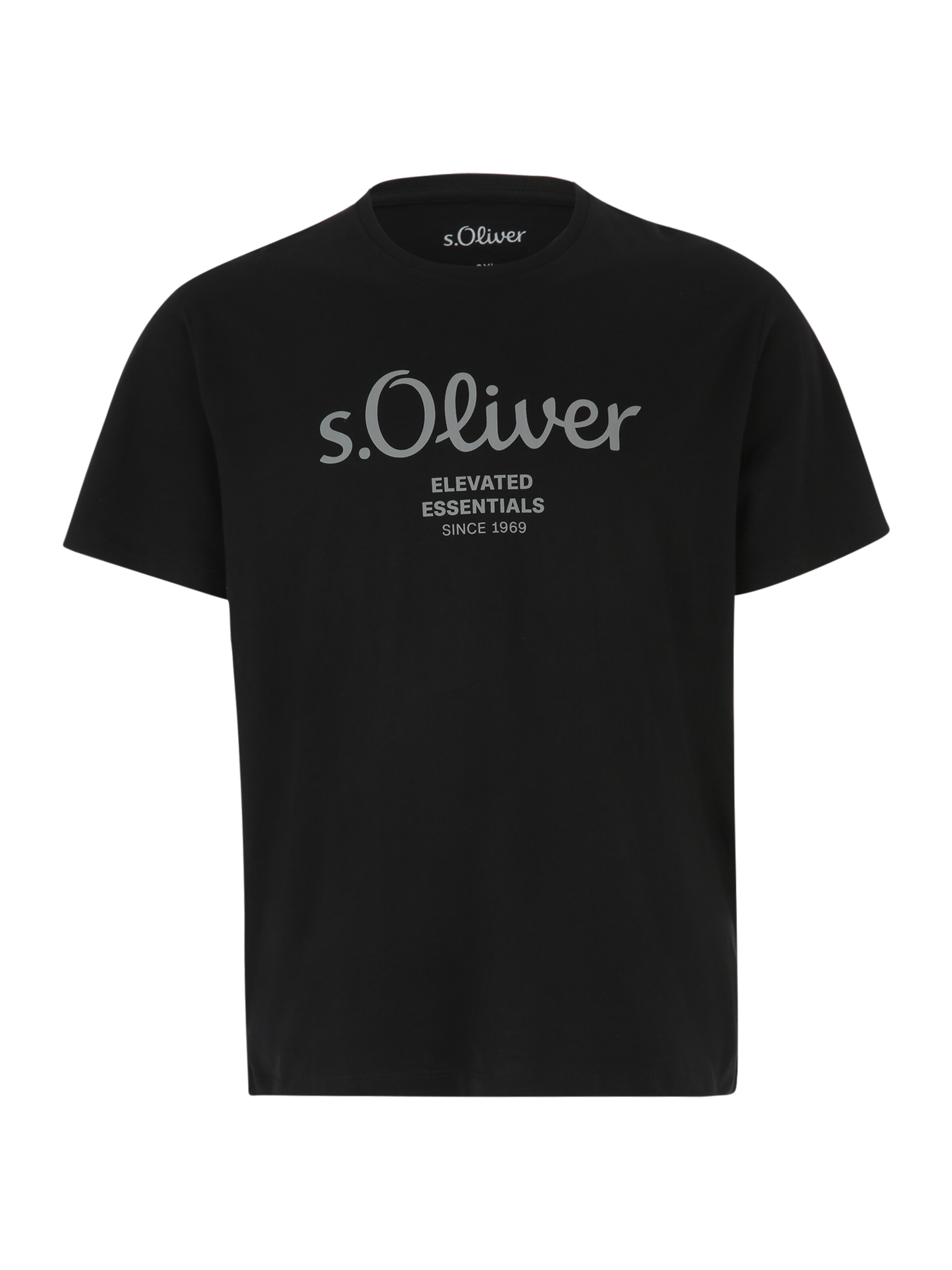 s.Oliver Men Big Sizes T-Shirt in Schwarz: Vorderseite
