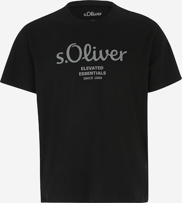 s.Oliver Men Big Sizes Shirt in Black: front