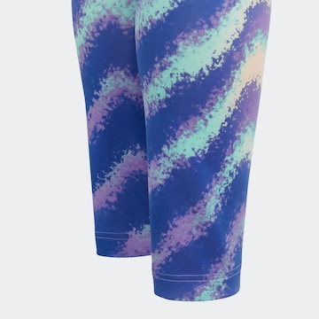 ADIDAS SPORTSWEAR Skinny Sporthose 'Dance Aeroready High-Waisted Printed' in Blau