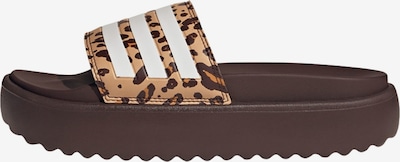 ADIDAS PERFORMANCE Badeschuh 'Adilette' in cappuccino / dunkelbraun / weiß, Produktansicht