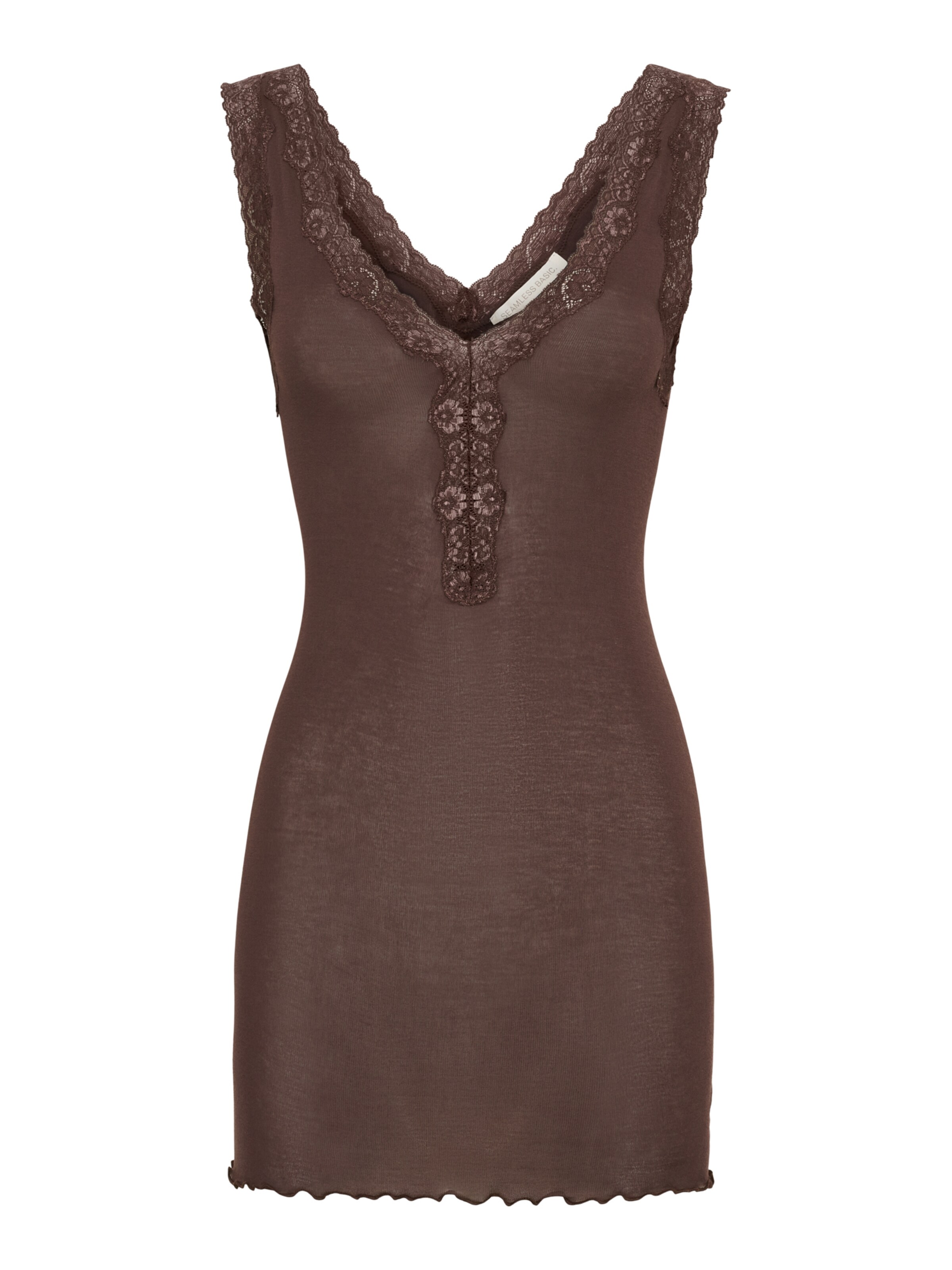 Seamless Basic Top 'Lacey' in Brown: front
