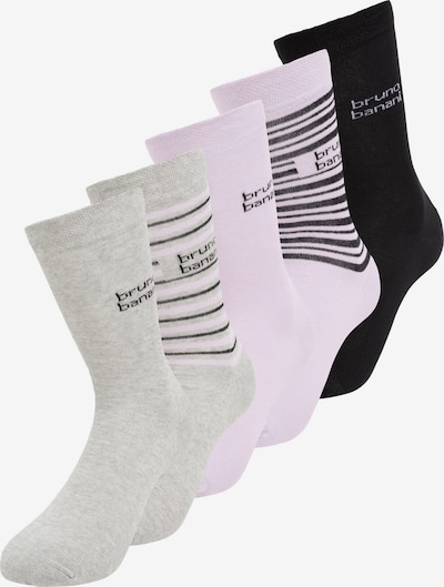 BRUNO BANANI Chaussettes en gris / violet clair / noir, Vue avec produit