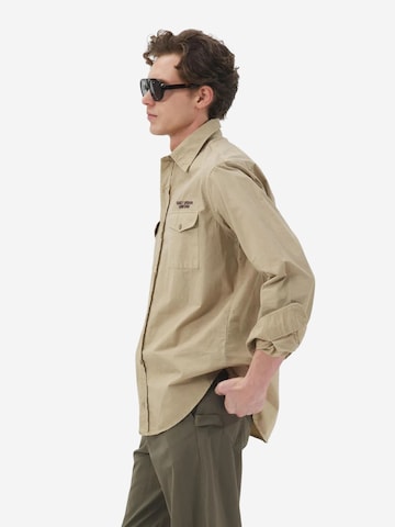 Giesto Regular fit Overhemd in Beige: voorkant