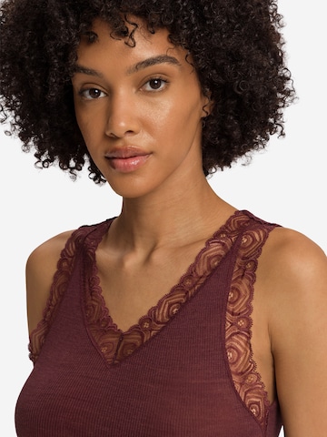 Haut ' Woolen Lace ' Hanro en marron