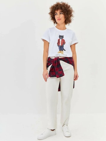 T-shirt 'Country Cat' Cat e Lolette en blanc