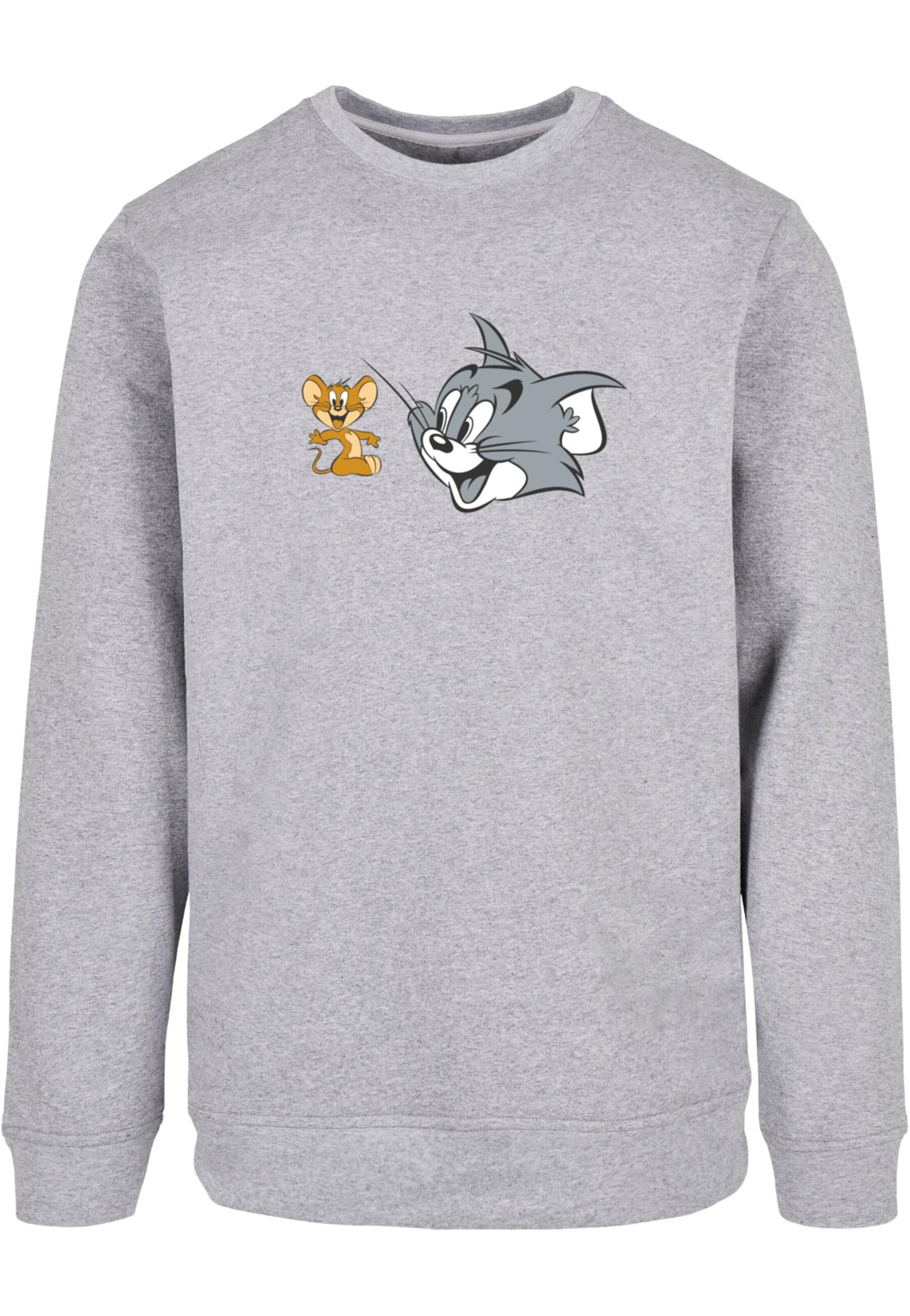 ABSOLUTE CULT Sweatshirt 'Tom And Jerry - Simple Heads' in Grau: Vorderseite