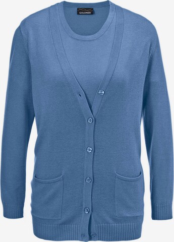 Goldner Strickjacke in Blau: predná strana