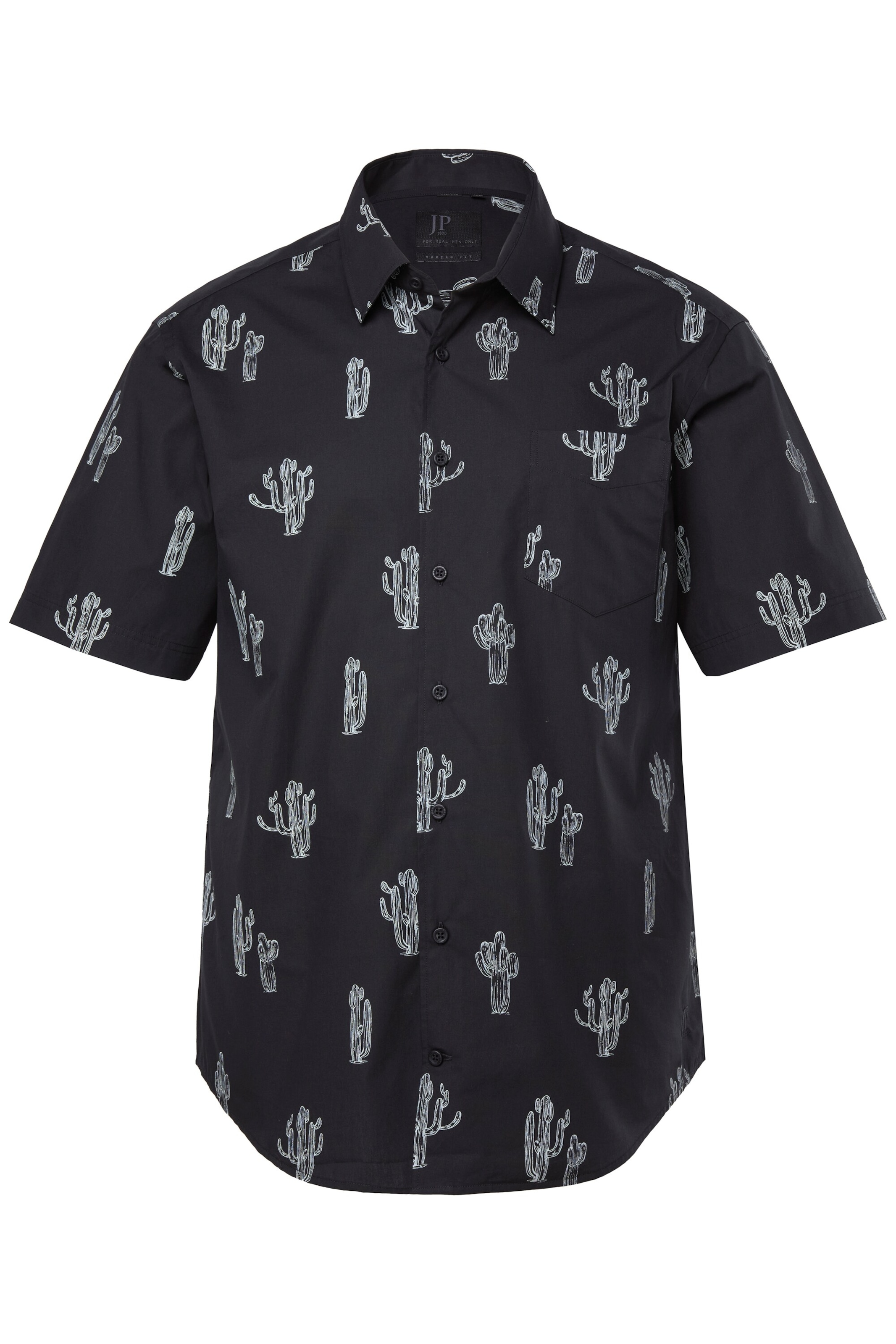 JP1880 Regular fit Button Up Shirt in Black: front