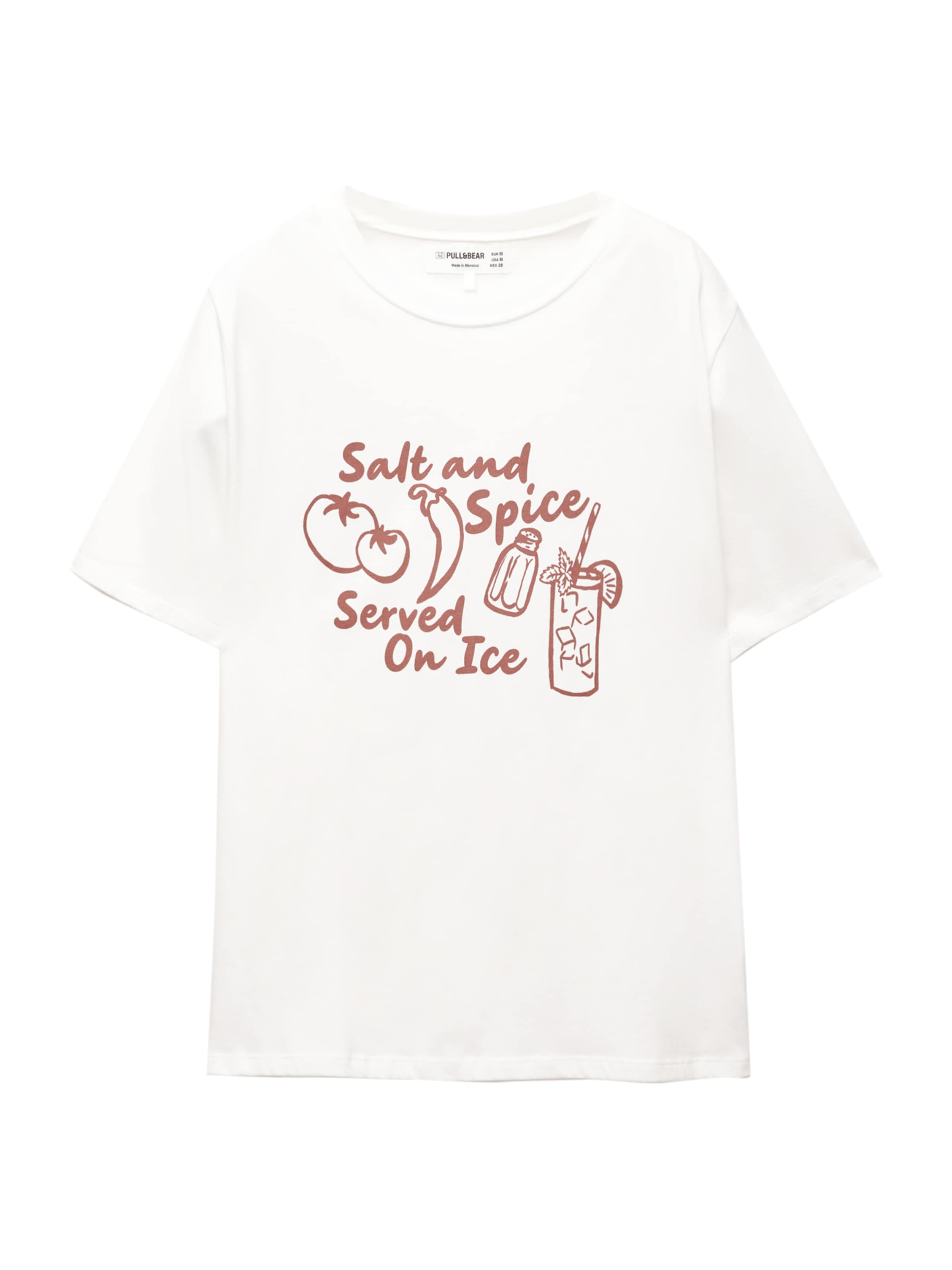 Pull&Bear T-shirt i vit: framsida