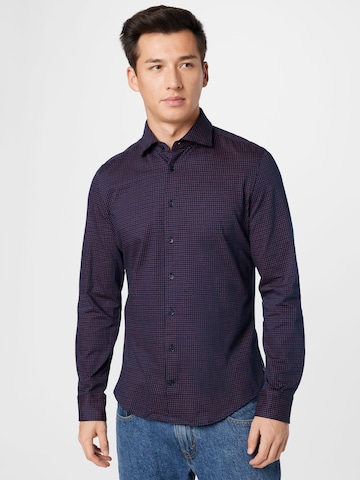 SEIDENSTICKER Slim fit Button Up Shirt 'Schwarze Rose' in Blue: front