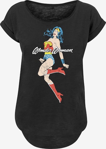 F4NT4STIC Shirt 'DC Comics Wonder Woman Jump' in Black: front