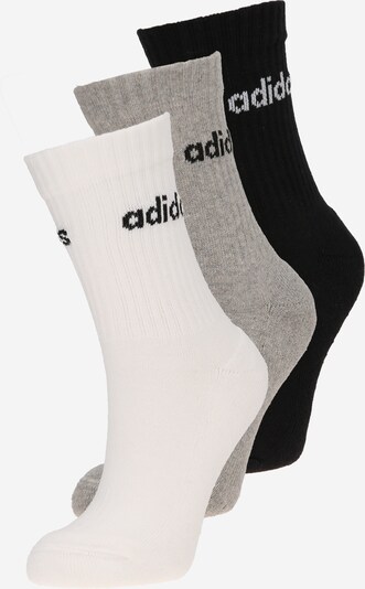 ADIDAS SPORTSWEAR Sportske čarape 'Linear Crew Cushioned' u siva / crna / bijela, Pregled proizvoda